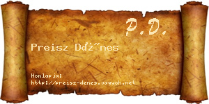Preisz Dénes névjegykártya